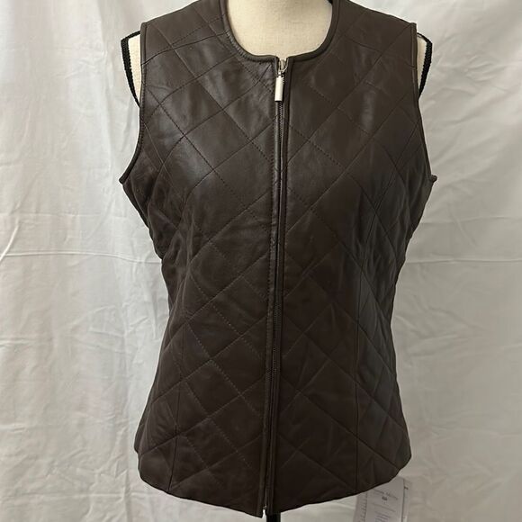Pamela McCoy women’s brown leather vest size S - Picture 4 of 11